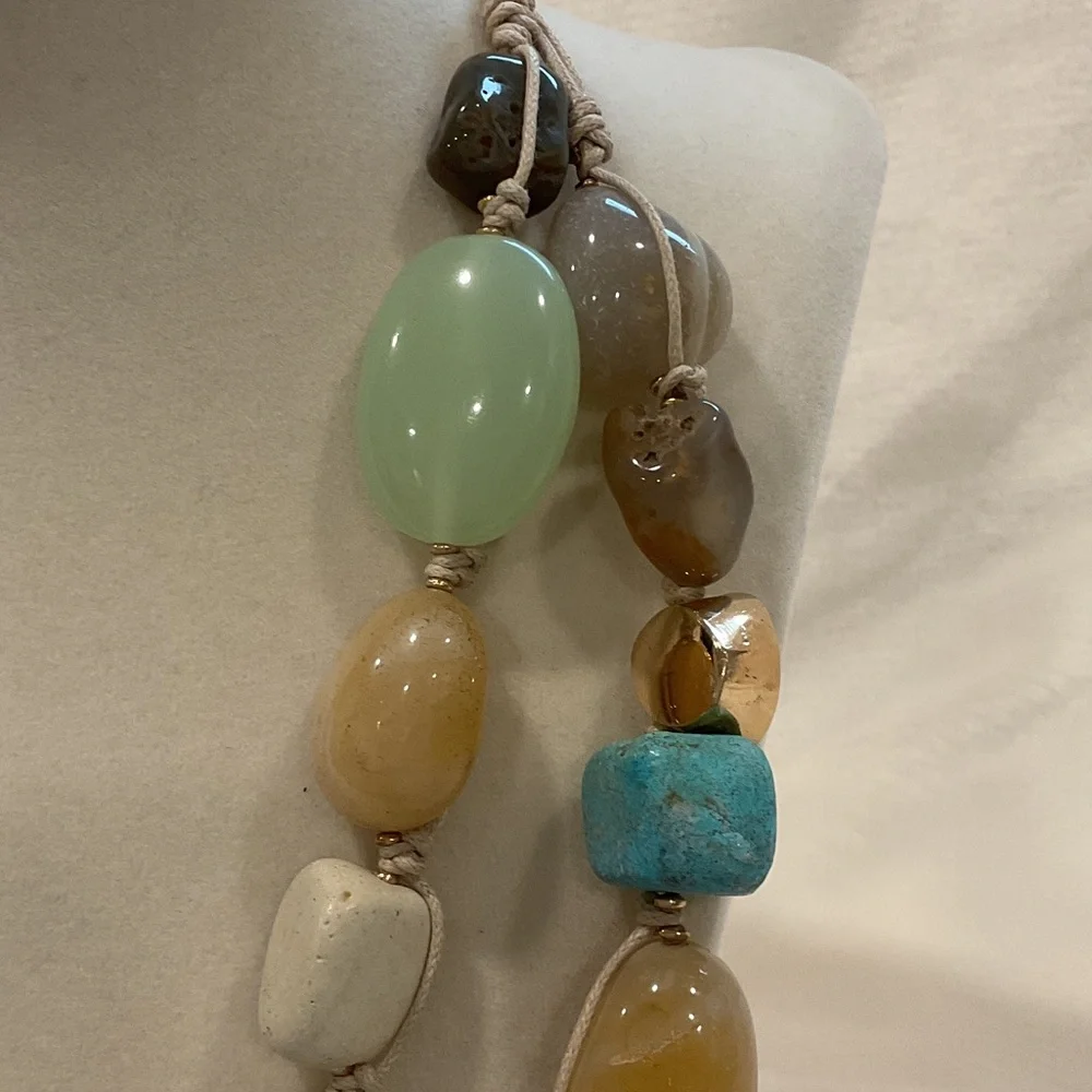 Chico's Earthy Tones Beaded Necklace - Picture 3 of 6